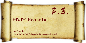 Pfaff Beatrix névjegykártya