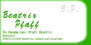 beatrix pfaff business card